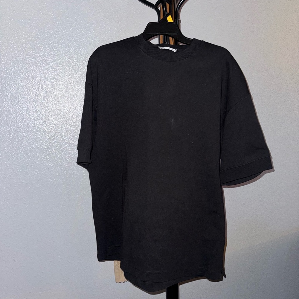 Zara Oversized Black Short Sleeve Tee